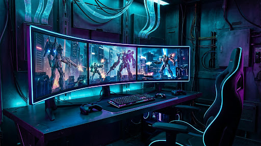Cyberpunk Gaming Setup & Streaming